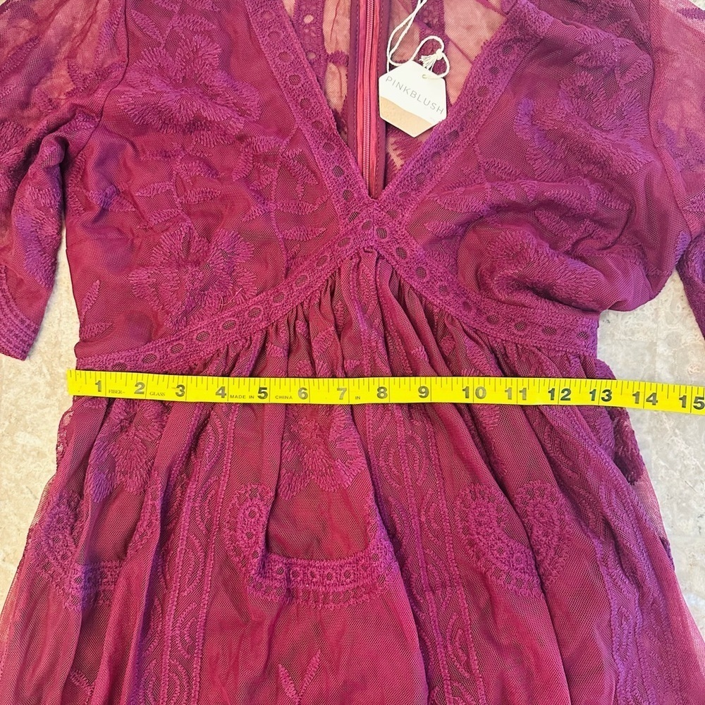 Pink Blush Women’s Dress Medium Maternity Postpartum NWT Lace Maxi - Picture 4 of 10